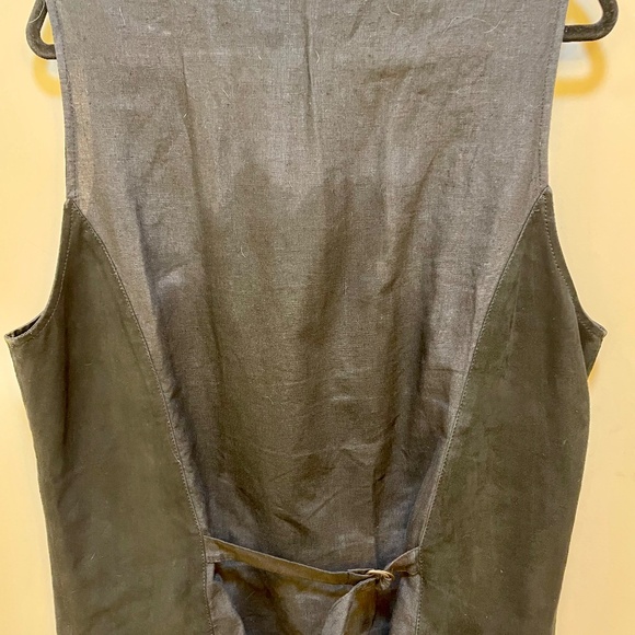 Beaded Suede Black Vest, Size 1X - Picture 5 of 7